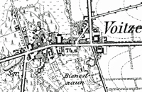 Historische Karte von dem Dorf Voitze