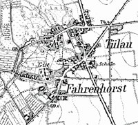 Historische Karte von dem Dorf Tülau